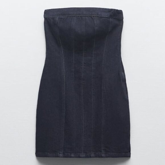 Zara Denim Corset Dress New - Picture 5 of 7